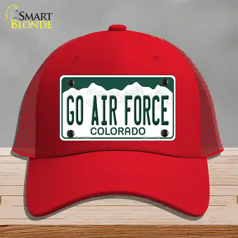 Go Air Force Novelty License Plate Hat Mesh / Red