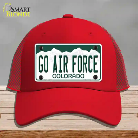 Go Air Force Novelty License Plate Hat Mesh / Red