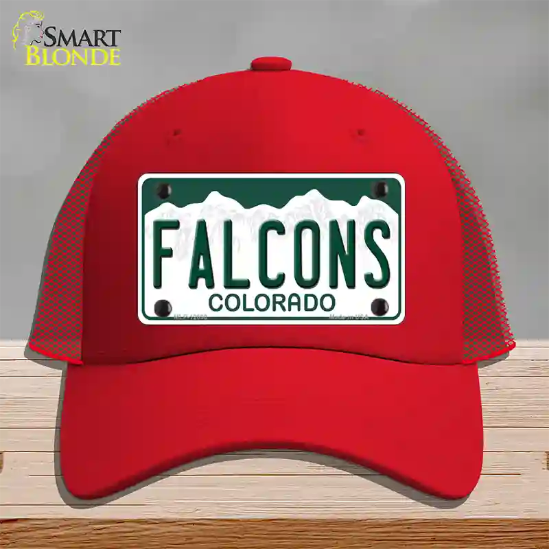 Falcons Novelty License Plate Hat Mesh / Red