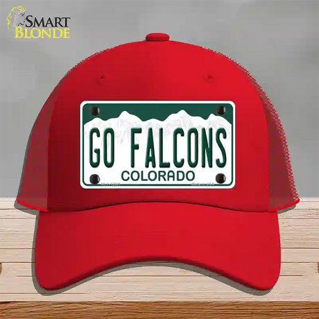 Go Falcons Novelty License Plate Hat Mesh / Red