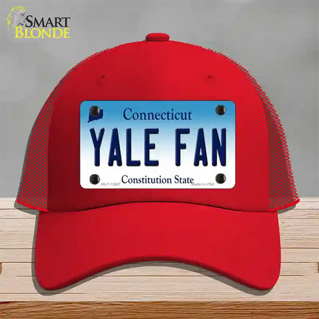 Yale Fan Novelty License Plate Hat Mesh / Red