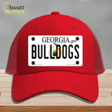 Bulldogs Georgia Peach Novelty License Plate Hat Mesh / Red