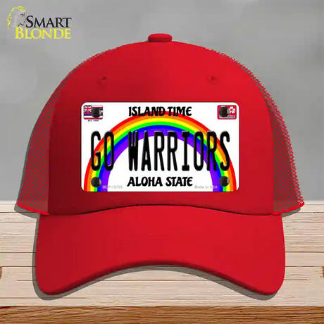 Go Warriors Novelty License Plate Hat Mesh / Red