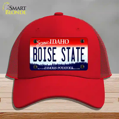 Boise State Novelty License Plate Hat Mesh / Red