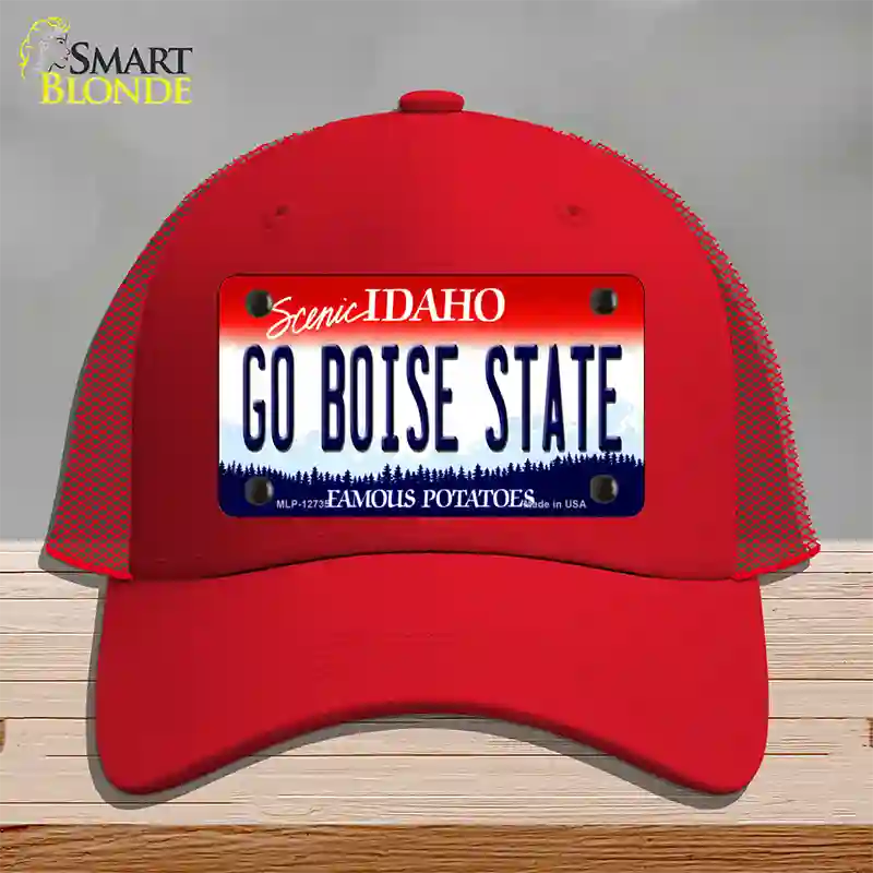 Go Boise State Novelty License Plate Hat Mesh / Red