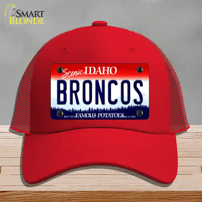 Broncos Novelty License Plate Hat Mesh / Red