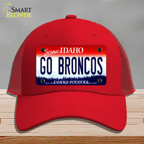 Go Broncos Novelty License Plate Hat Mesh / Red