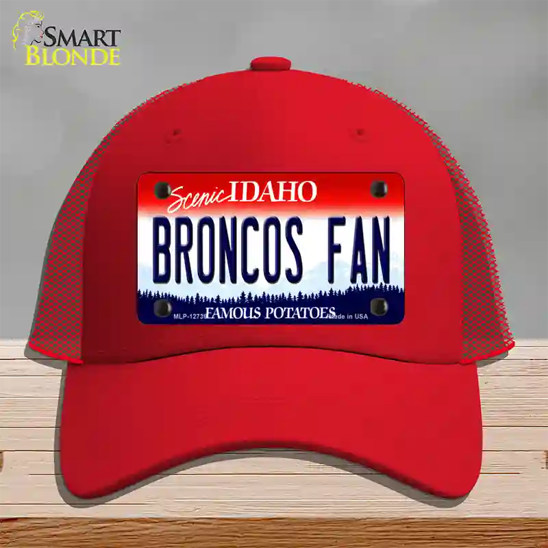 Broncos Fan Novelty License Plate Hat Mesh / Red