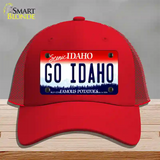 Go Idaho Novelty License Plate Hat Mesh / Red