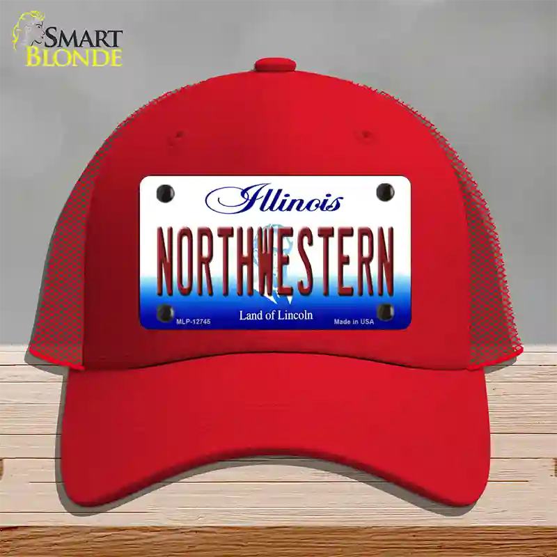 Northwestern Novelty License Plate Hat Mesh / Red