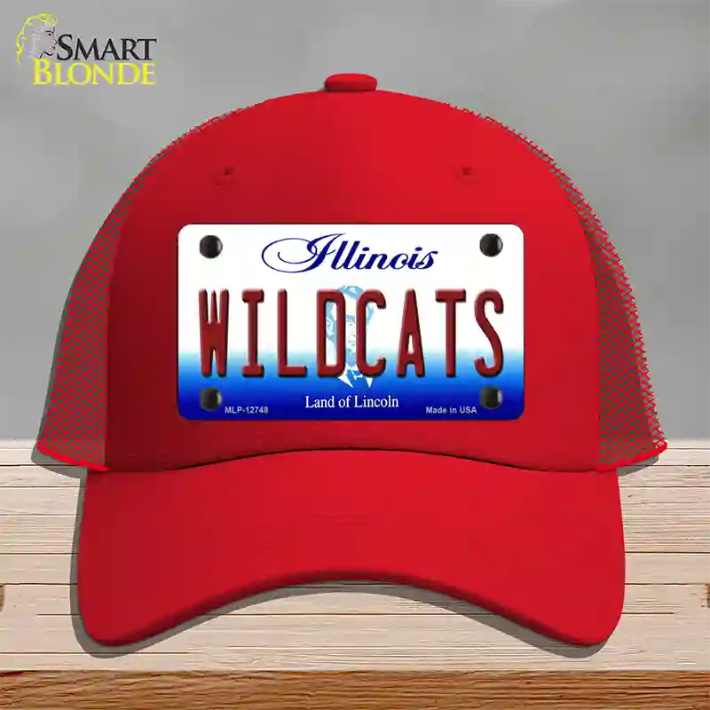 Wildcats Novelty License Plate Hat Mesh / Red