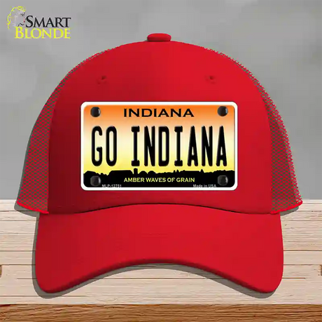 Go Indiana Novelty License Plate Hat Tag Mesh / Red