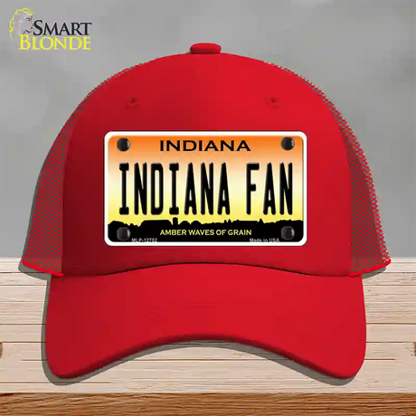 Indiana Fan Novelty License Plate Hat Tag Mesh / Red