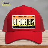 Go Hoosiers Novelty License Plate Hat Tag Mesh / Red