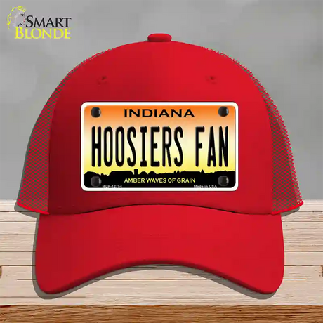 Hoosiers Fan Novelty License Plate Hat Tag Mesh / Red