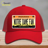 Notre Dame Fan Novelty License Plate Hat Tag Mesh / Red