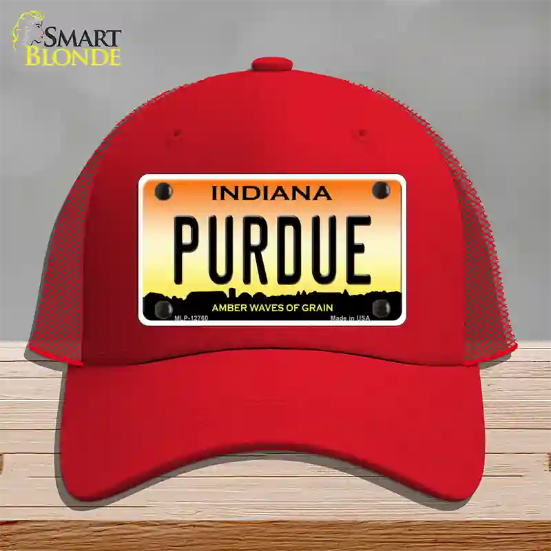 Purdue Novelty License Plate Hat Tag Mesh / Red