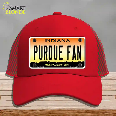 Purdue Fan Novelty License Plate Hat Tag Mesh / Red