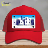 Hawkeyes Fan Novelty License Plate Hat Mesh / Red