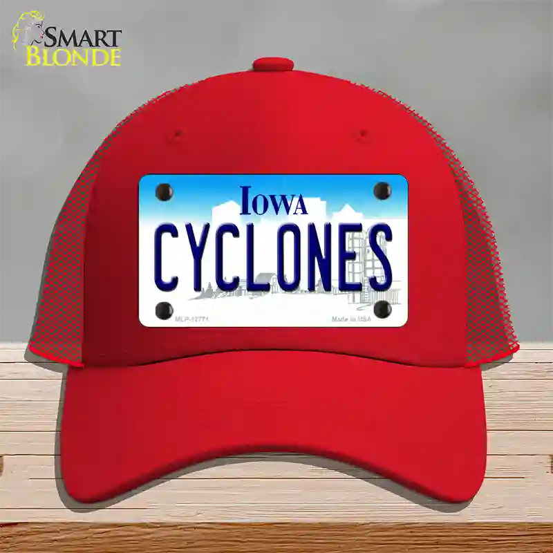 Cyclones Novelty License Plate Hat Tag Mesh / Red