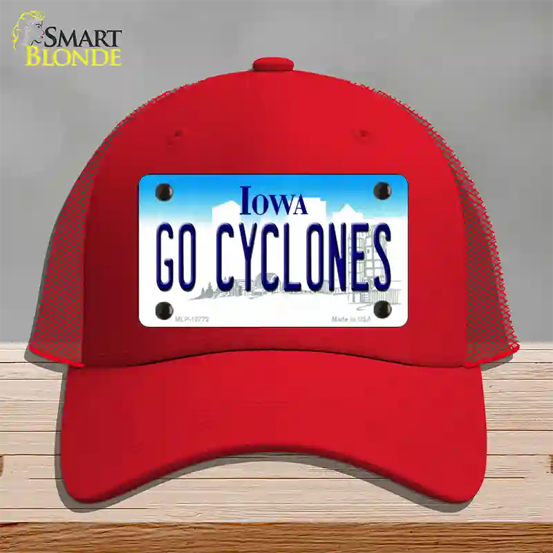 Go Cyclones Novelty License Plate Hat Tag Mesh / Red