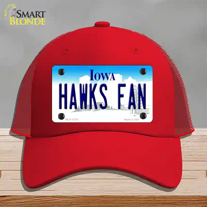 Hawks Fan Novelty License Plate Hat Tag Mesh / Red