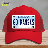 Go Kansas Novelty License Plate Hat Tag Mesh / Red