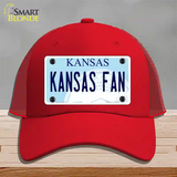 Kansas Fan Novelty License Plate Hat Tag Mesh / Red