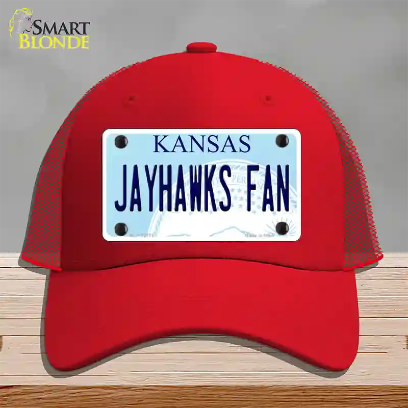 Jayhawks Fan Novelty License Plate Hat Tag Mesh / Red