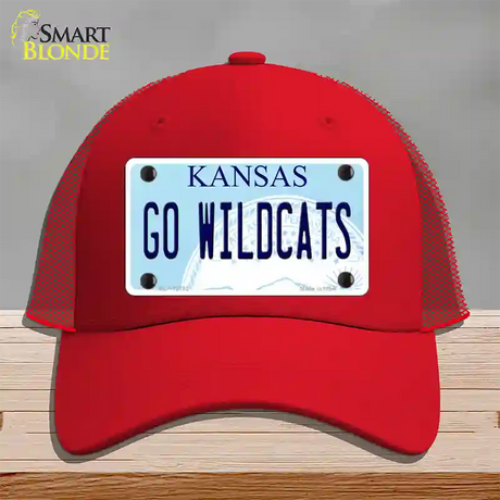 Go Wildcats Kansas Novelty License Plate Hat Tag Mesh / Red