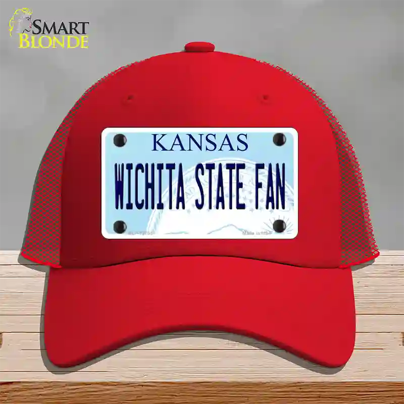 Wichita State Fan Novelty License Plate Hat Tag Mesh / Red