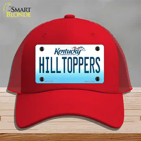 Hilltoppers Novelty License Plate Hat Tag Mesh / Red