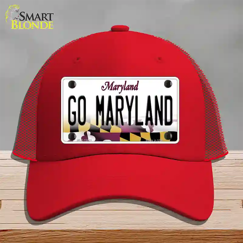 Go Maryland Novelty License Plate Hat Tag Mesh / Red