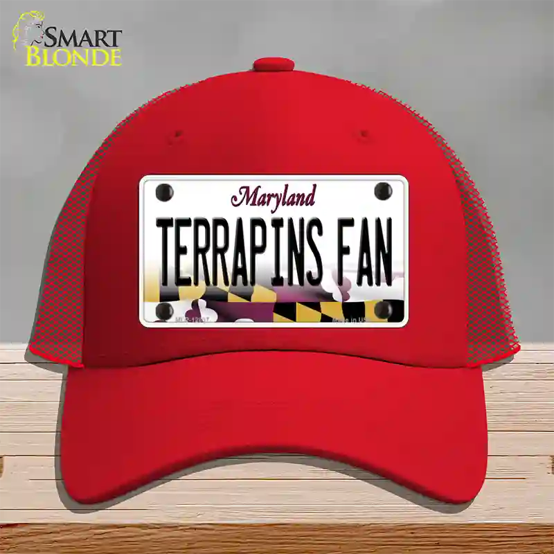 Terrapins Fan Novelty License Plate Hat Tag Mesh / Red