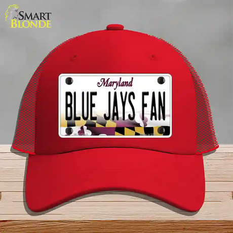 Blue Jays Fan Novelty License Plate Hat Mesh / Red