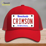 Crimson Novelty License Plate Hat Mesh / Red