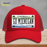 Go Michigan Novelty License Plate Hat Mesh / Red