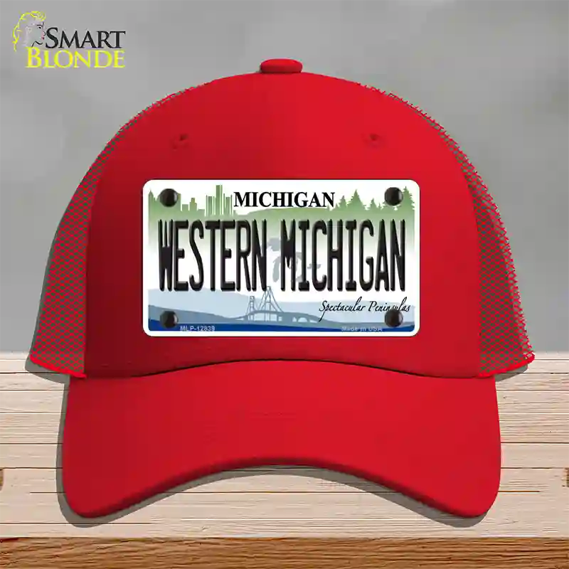 Western Michigan Novelty License Plate Hat Mesh / Red