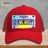 Go Mississippi Novelty License Plate Hat Mesh / Red