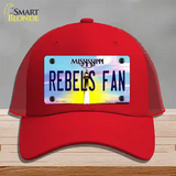 Rebels Fan Novelty License Plate Hat Mesh / Red