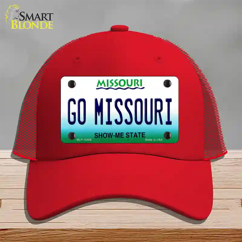 Go Missouri Novelty License Plate Hat Mesh / Red