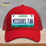 Missouri Fan Novelty License Plate Hat Mesh / Red