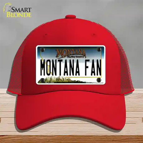 Montana Fan Novelty License Plate Hat Mesh / Red