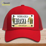 Nebraska Fan Novelty License Plate Hat Mesh / Red