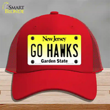 Go Hawks New Jersey Novelty License Plate Hat Mesh / Red