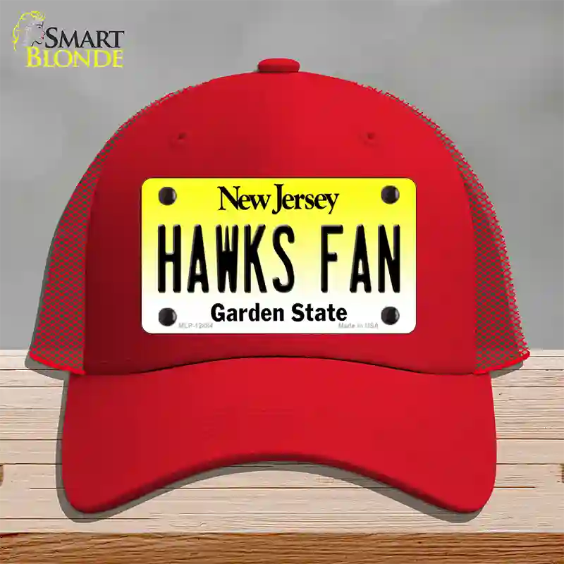 Hawks Fan New Jersey Novelty License Plate Hat Mesh / Red