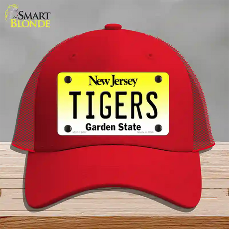 Tigers Novelty License Plate Hat Mesh / Red