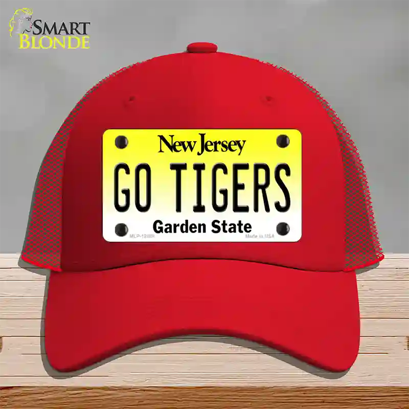 New Jersey Go Tigers Novelty License Plate Hat Mesh / Red