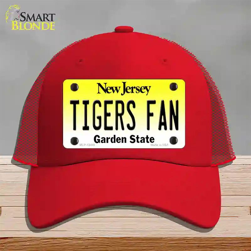 Tigers Fan New Jersey Novelty License Plate Hat Mesh / Red