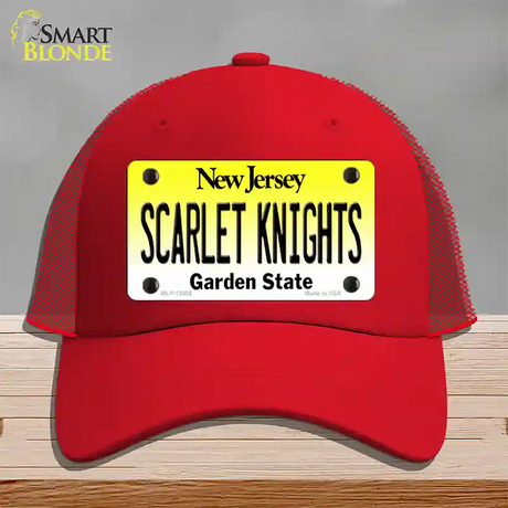 Scarlet Knights Novelty License Plate Hat Mesh / Red